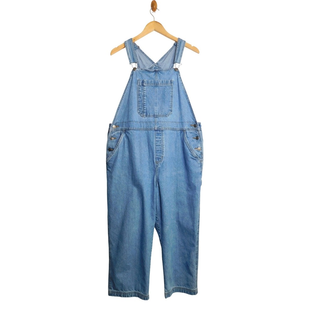 Cherokee Denim Overalls Women L Light Blue Cotton Bib Carpenter Dungarees